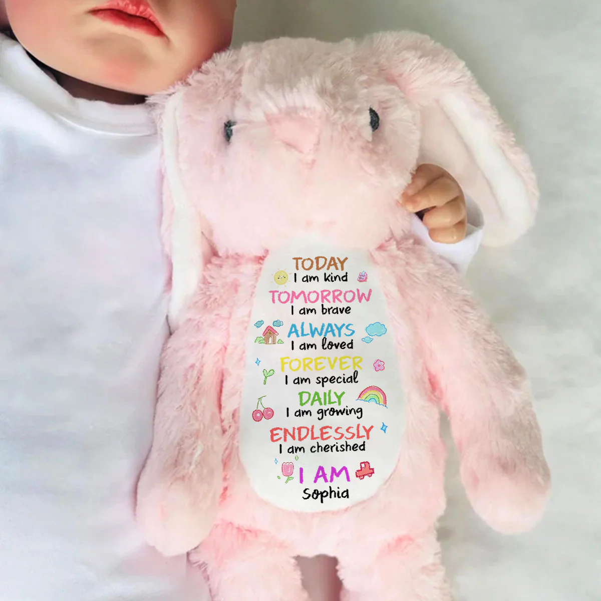 I Am Loved - Personalized Stuffed Bunny - Image 6