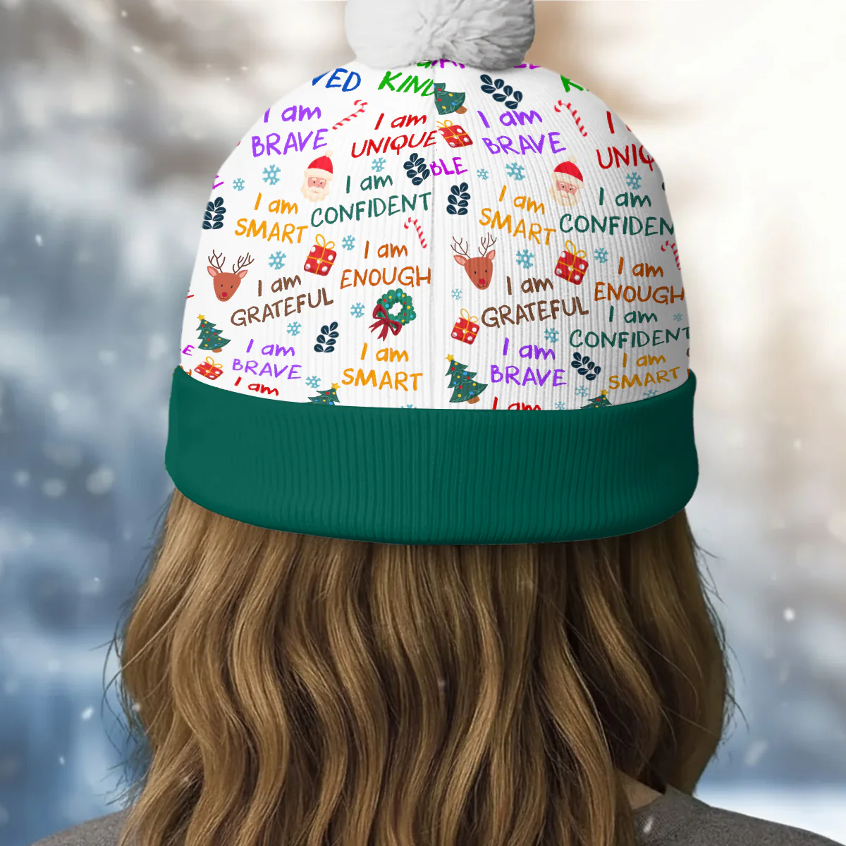 I Am - Personalized Bobble Beanie Hat - Image 4