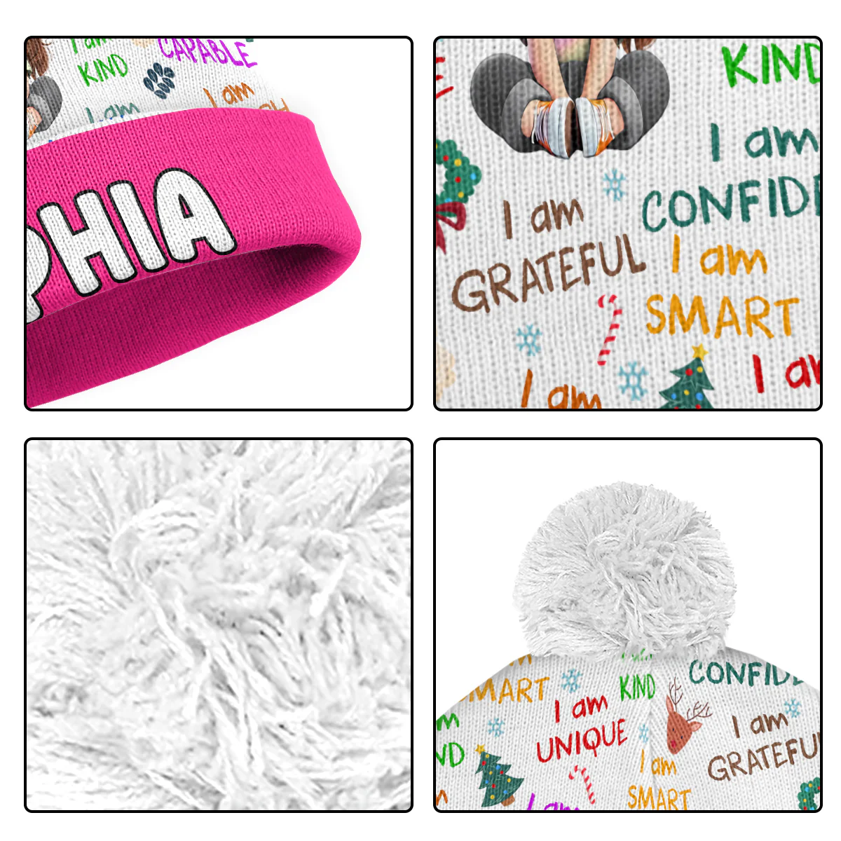 I Am - Personalized Bobble Beanie Hat - Image 5