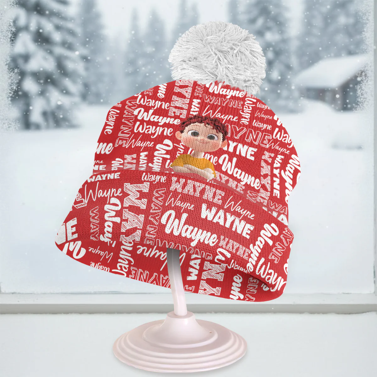 I Am - Personalized Bobble Beanie Hat - Image 2