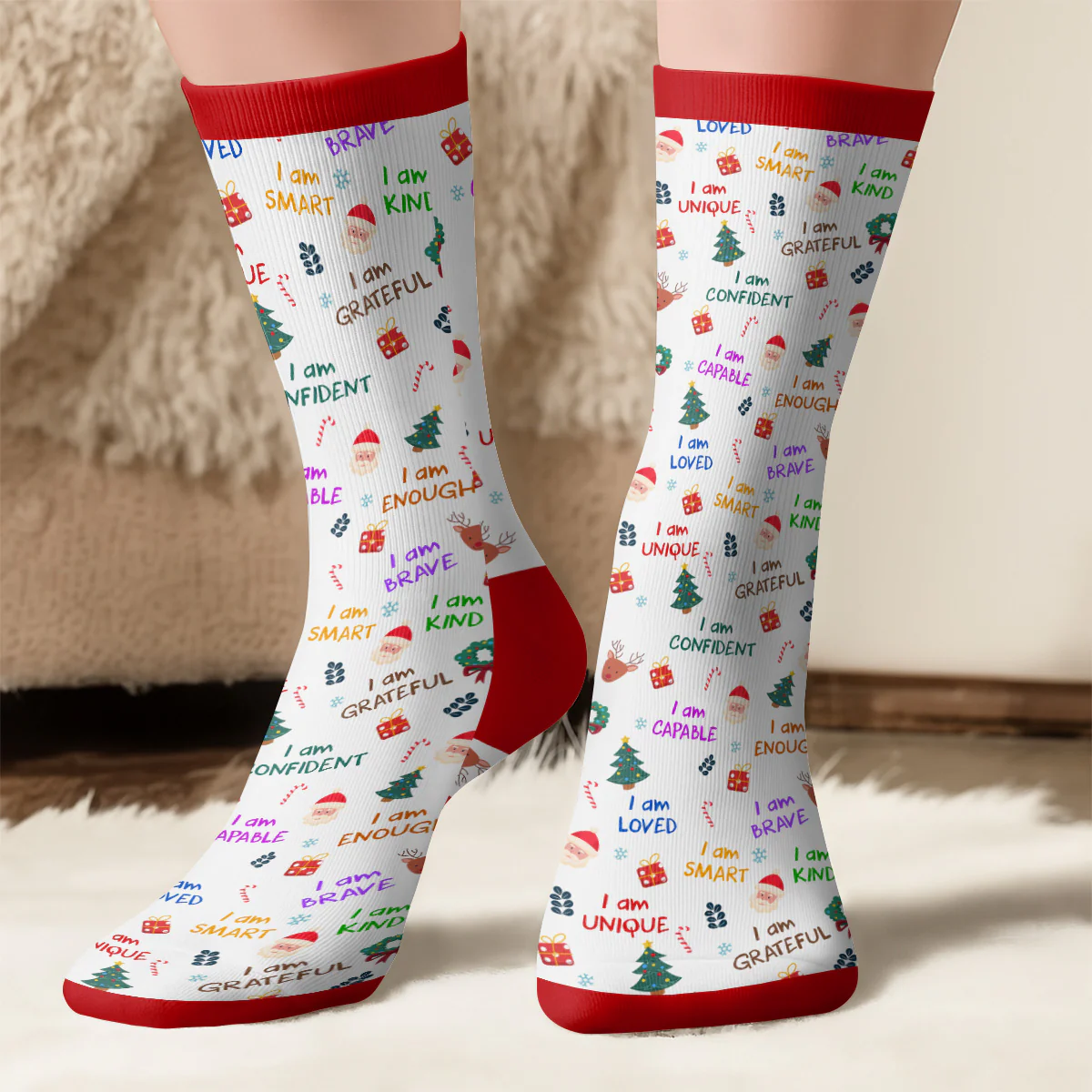I Am - Personalized Custom Socks - Image 3
