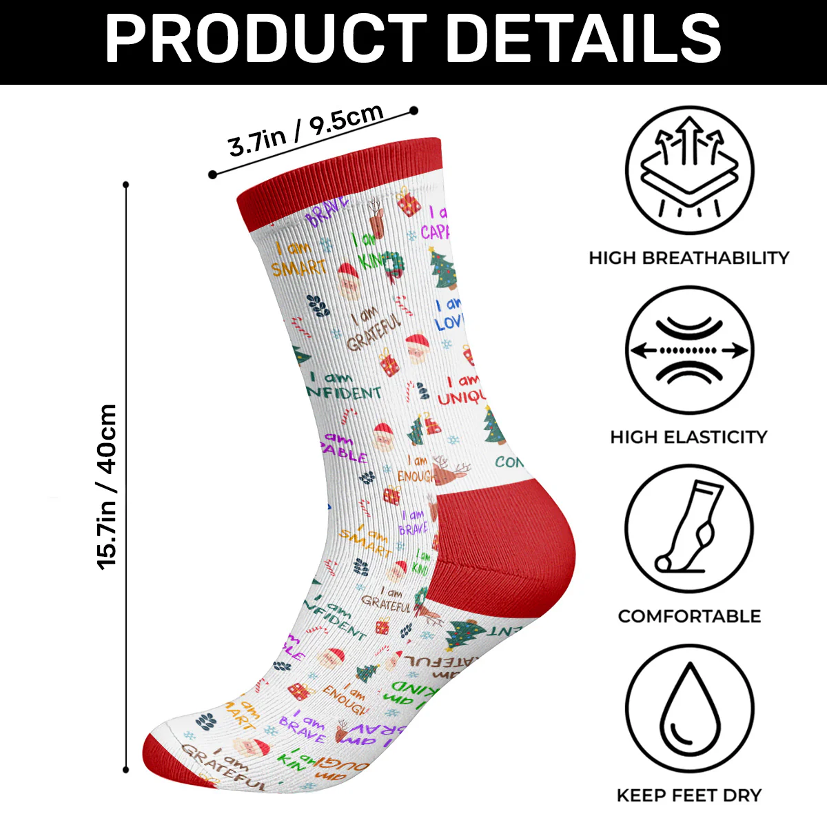 I Am - Personalized Custom Socks - Image 6