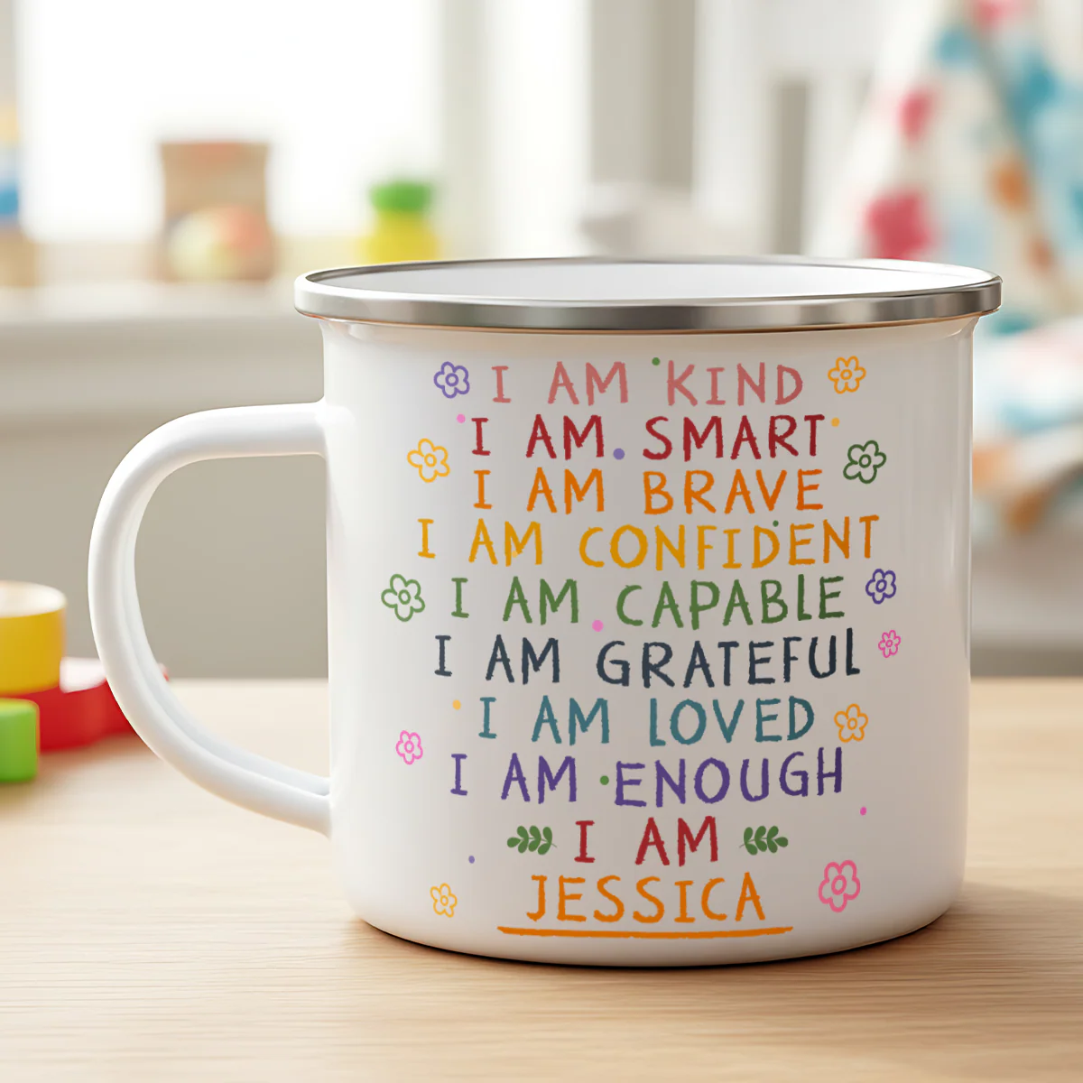 I Am - Personalized Enamel Mug