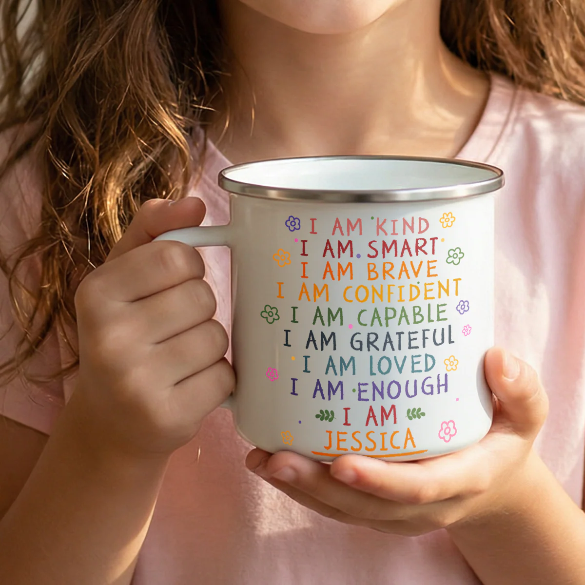 I Am - Personalized Enamel Mug - Image 5