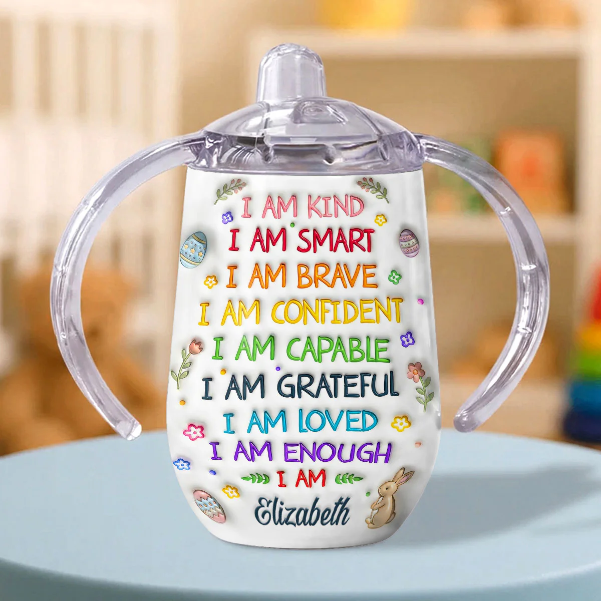 I Am - Personalized Sippy Cup With Handles