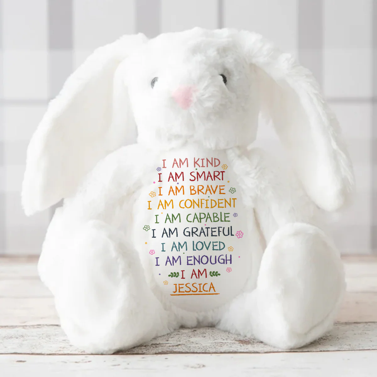 I Am - Personalized Stuffed Bunny - Image 4