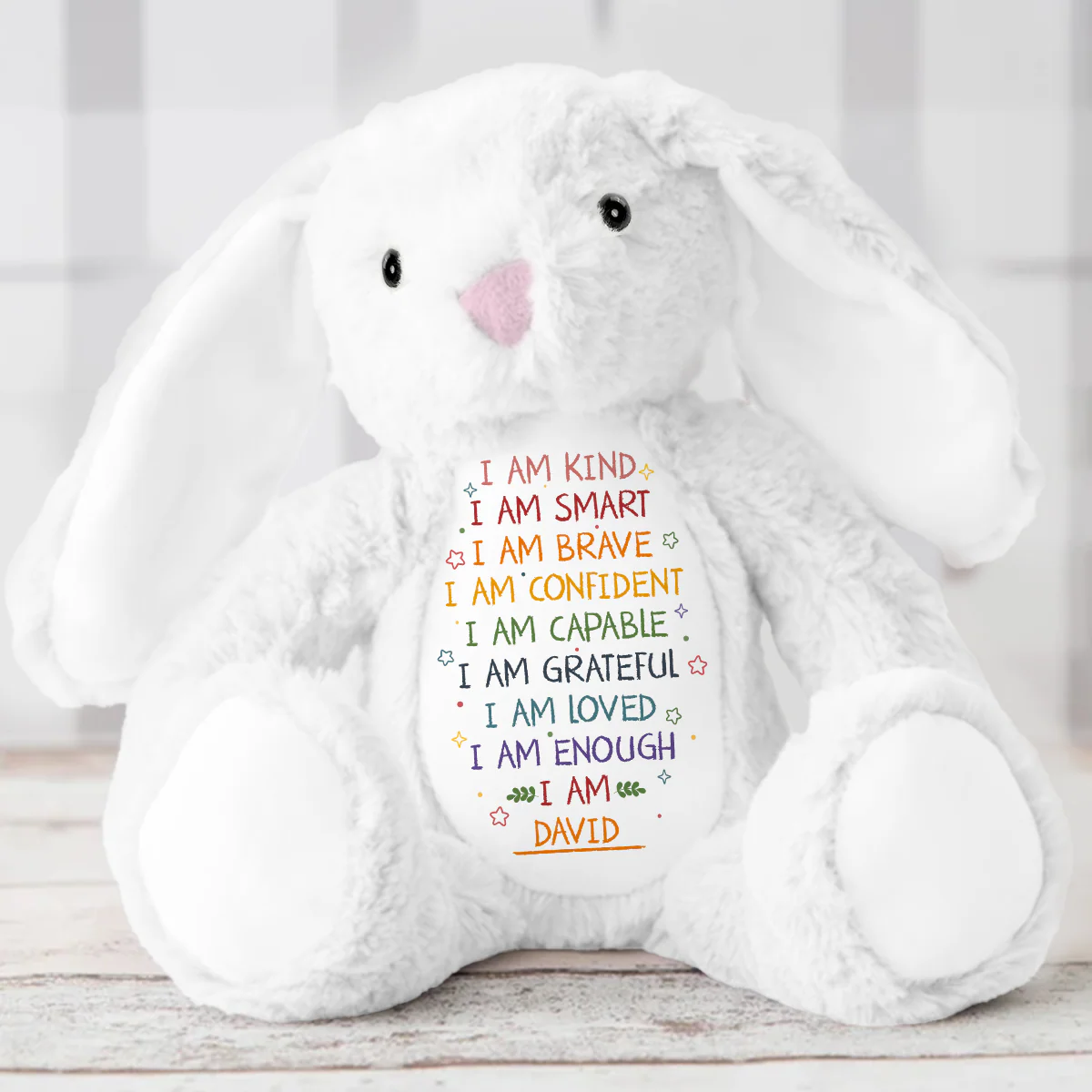 I Am - Personalized Stuffed Bunny - Image 6