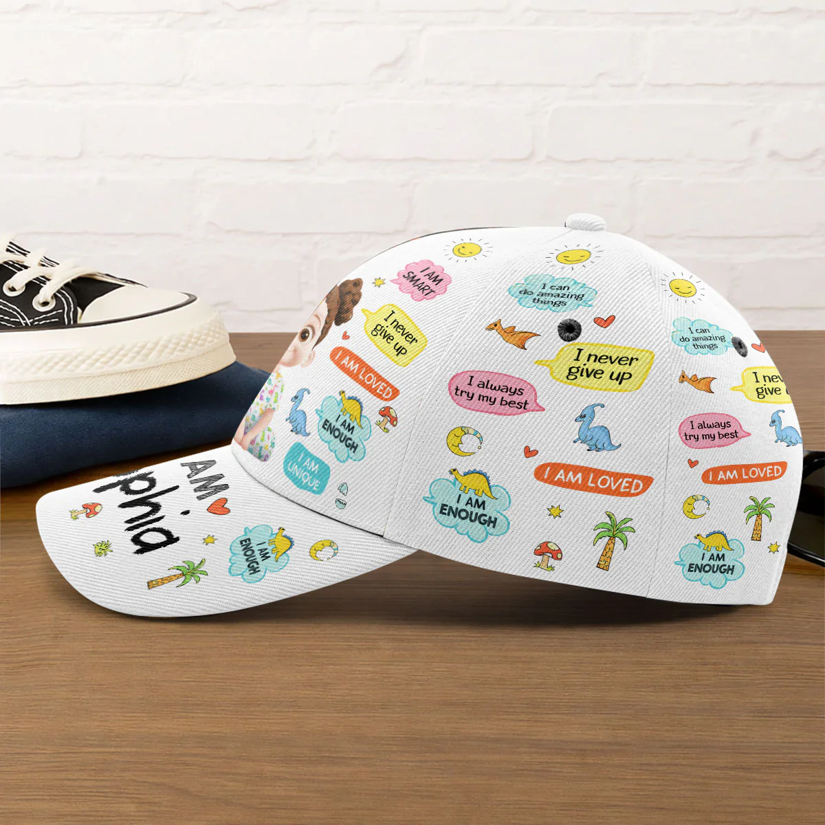 I Am Smart Loved Enough - Personalized Kid Classic Cap - Image 5