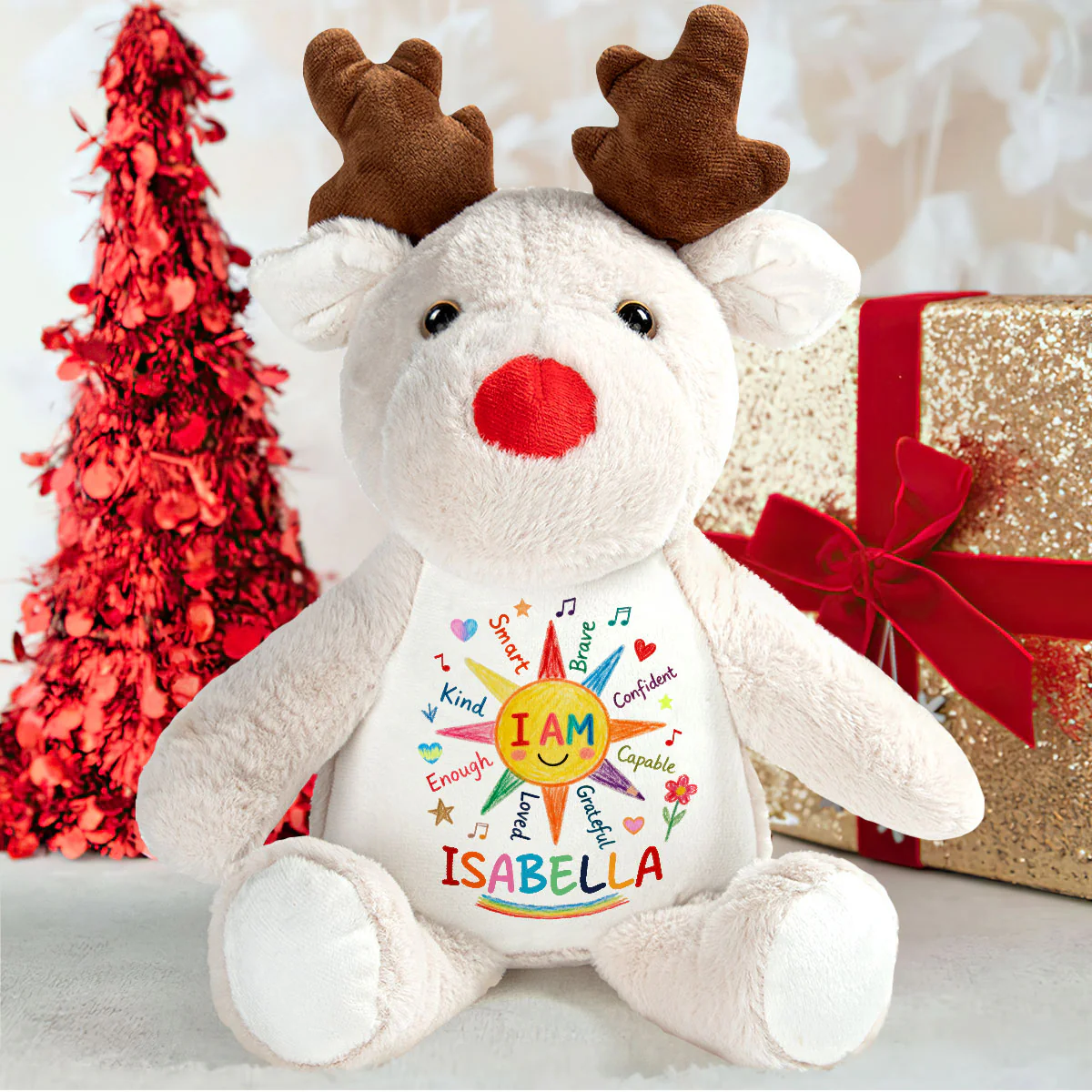 I Am Sunshine - Personalized Stuffed Reindeer - Image 6