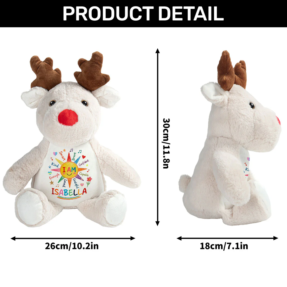 I Am Sunshine - Personalized Stuffed Reindeer - Image 7