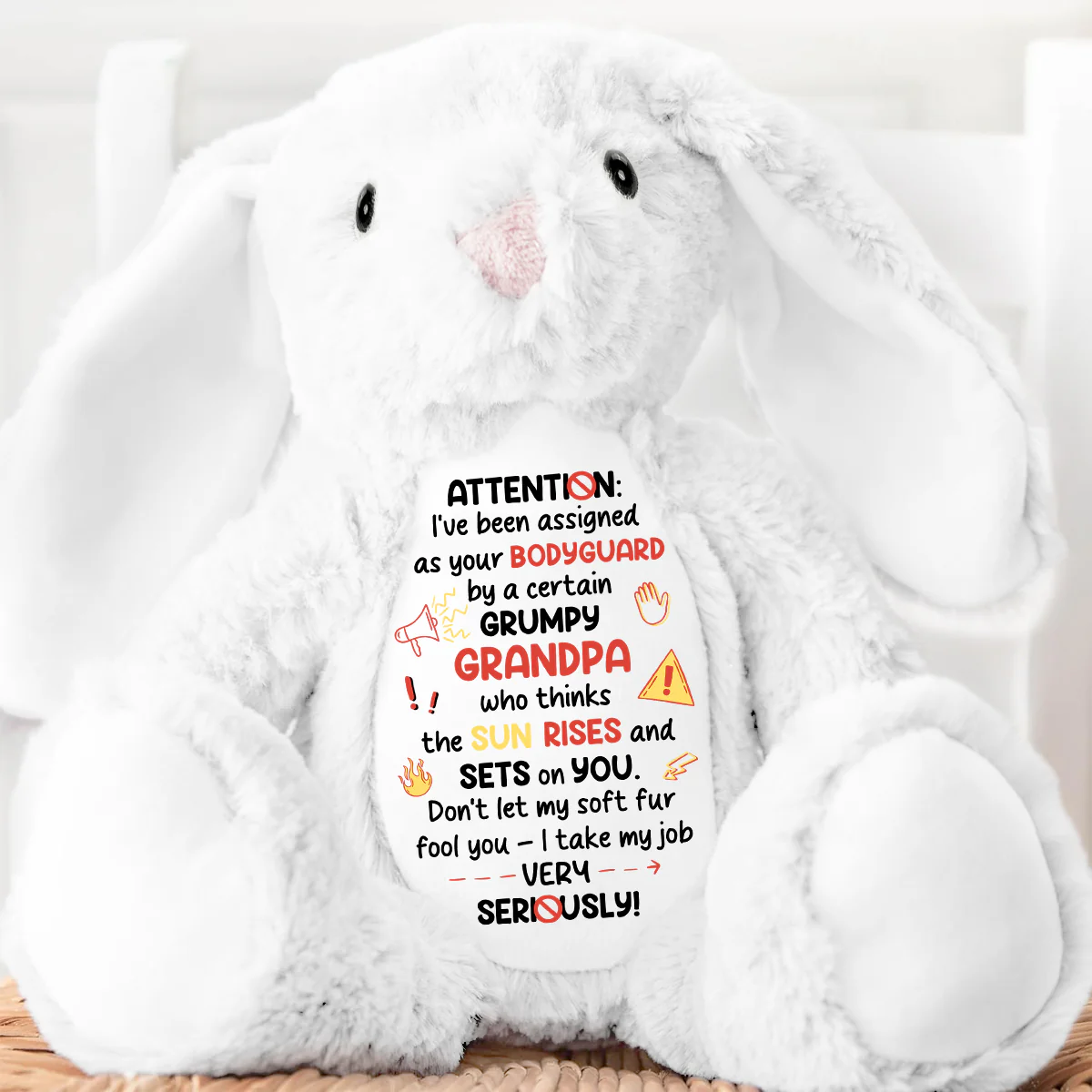 I Am Your Bodyguard - Personalized Stuffed Bunny