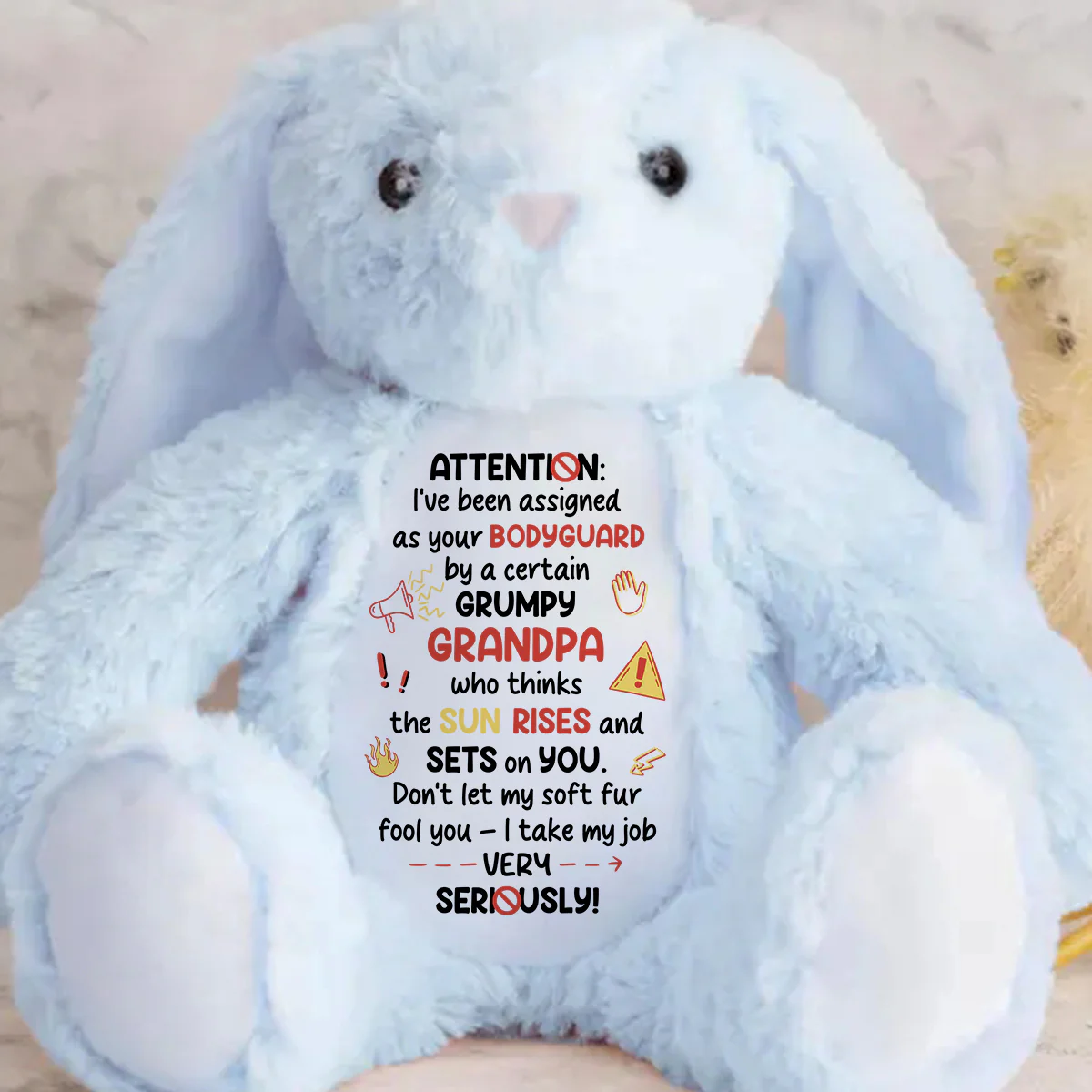 I Am Your Bodyguard - Personalized Stuffed Bunny - Image 4