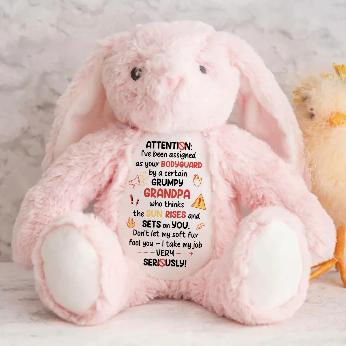 I Am Your Bodyguard - Personalized Stuffed Bunny - Image 7