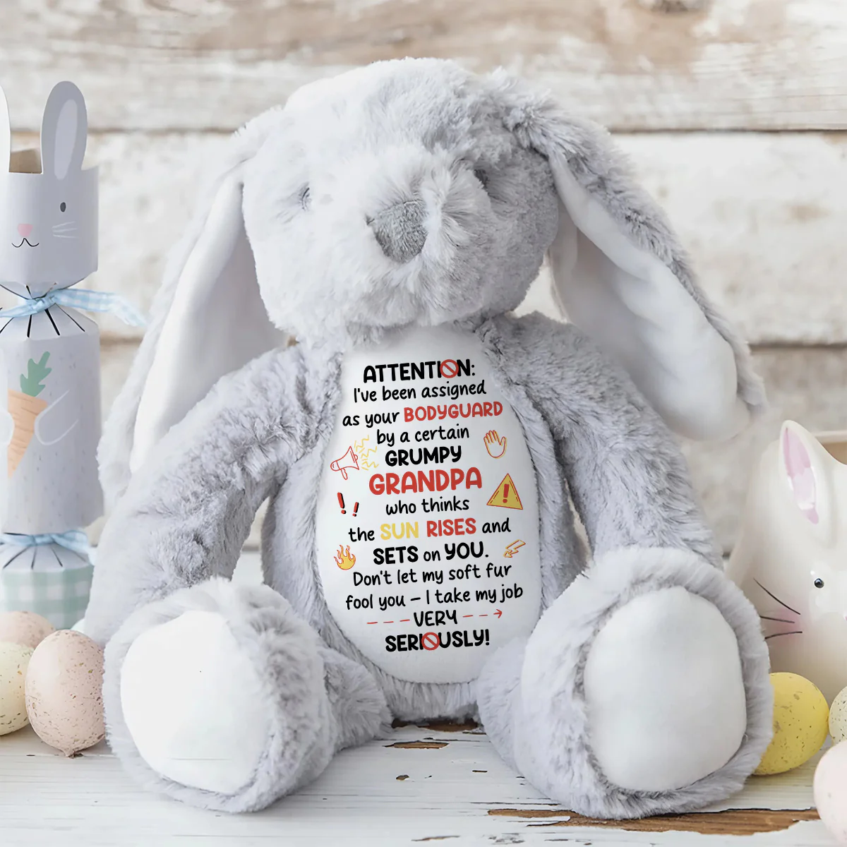 I Am Your Bodyguard - Personalized Stuffed Bunny - Image 8