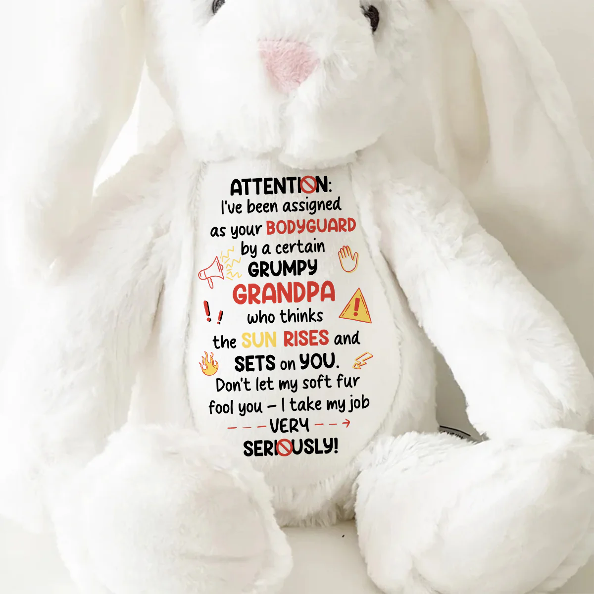 I Am Your Bodyguard - Personalized Stuffed Bunny - Image 9