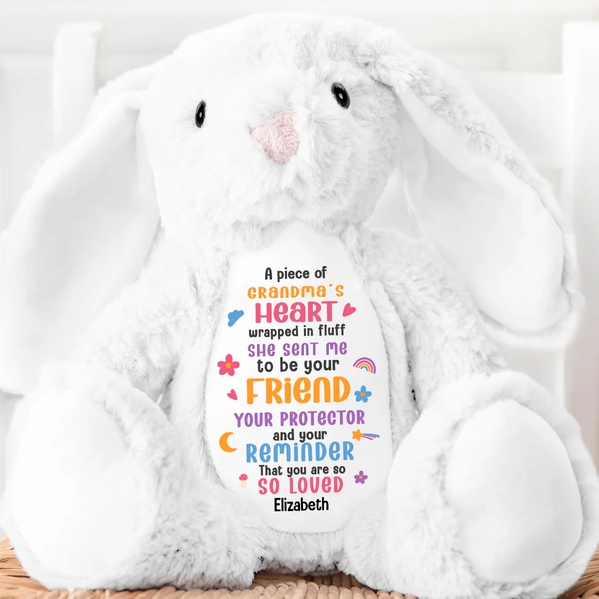 I Am Your Friend, Your Protector - Personalized Stuffed Bunny