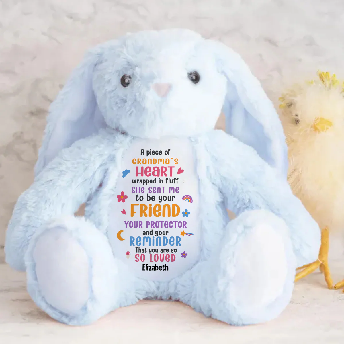I Am Your Friend, Your Protector - Personalized Stuffed Bunny - Image 4