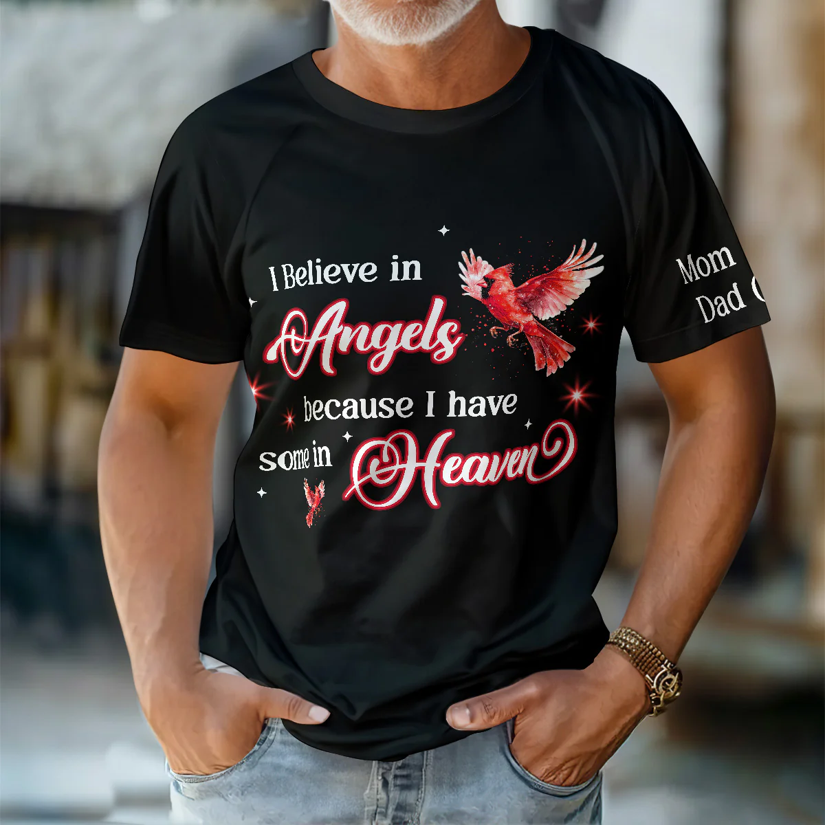 I Believe In Angels - Personalized All-Over-Print T-Shirt - Image 3