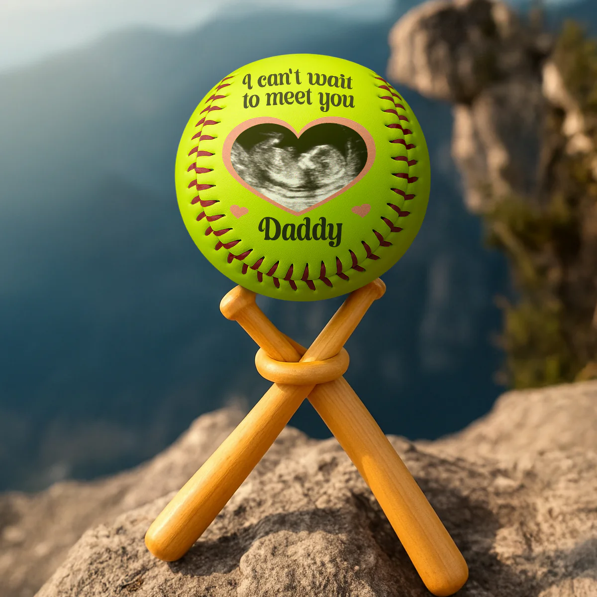 I Can’t Wait To Meet You - Personalized Softball - Image 3