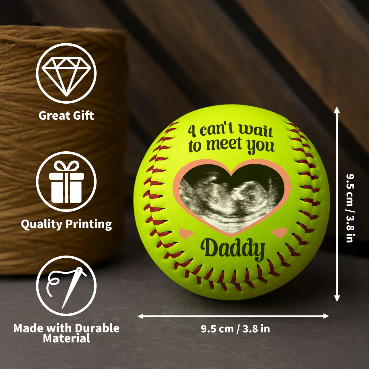 I Can’t Wait To Meet You - Personalized Softball - Image 5