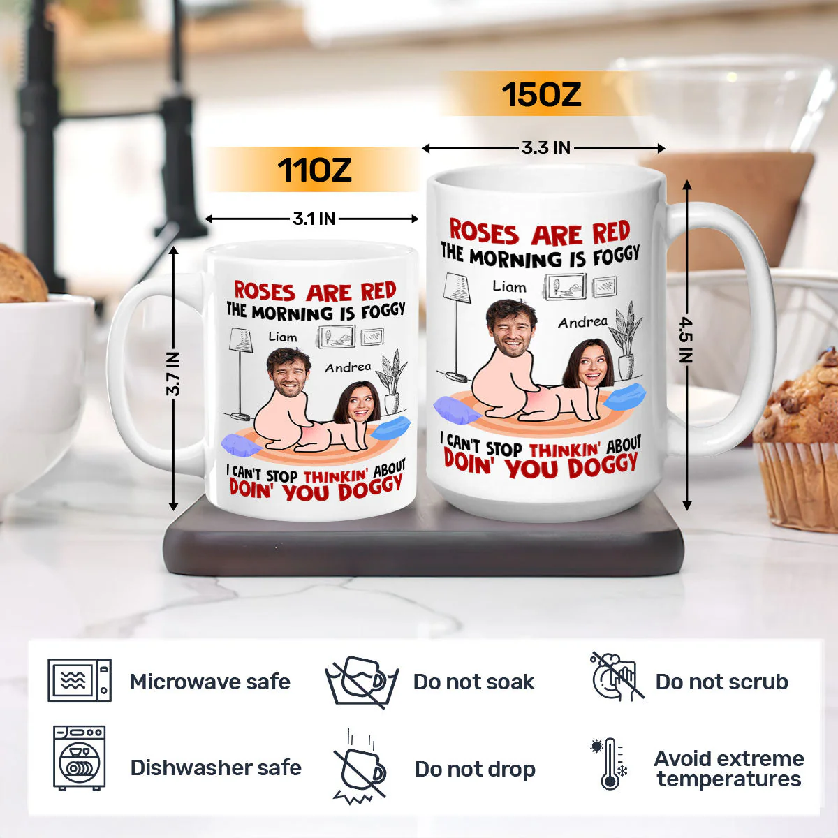 I Can't Stop Thinking - Personalized Mug - Image 3