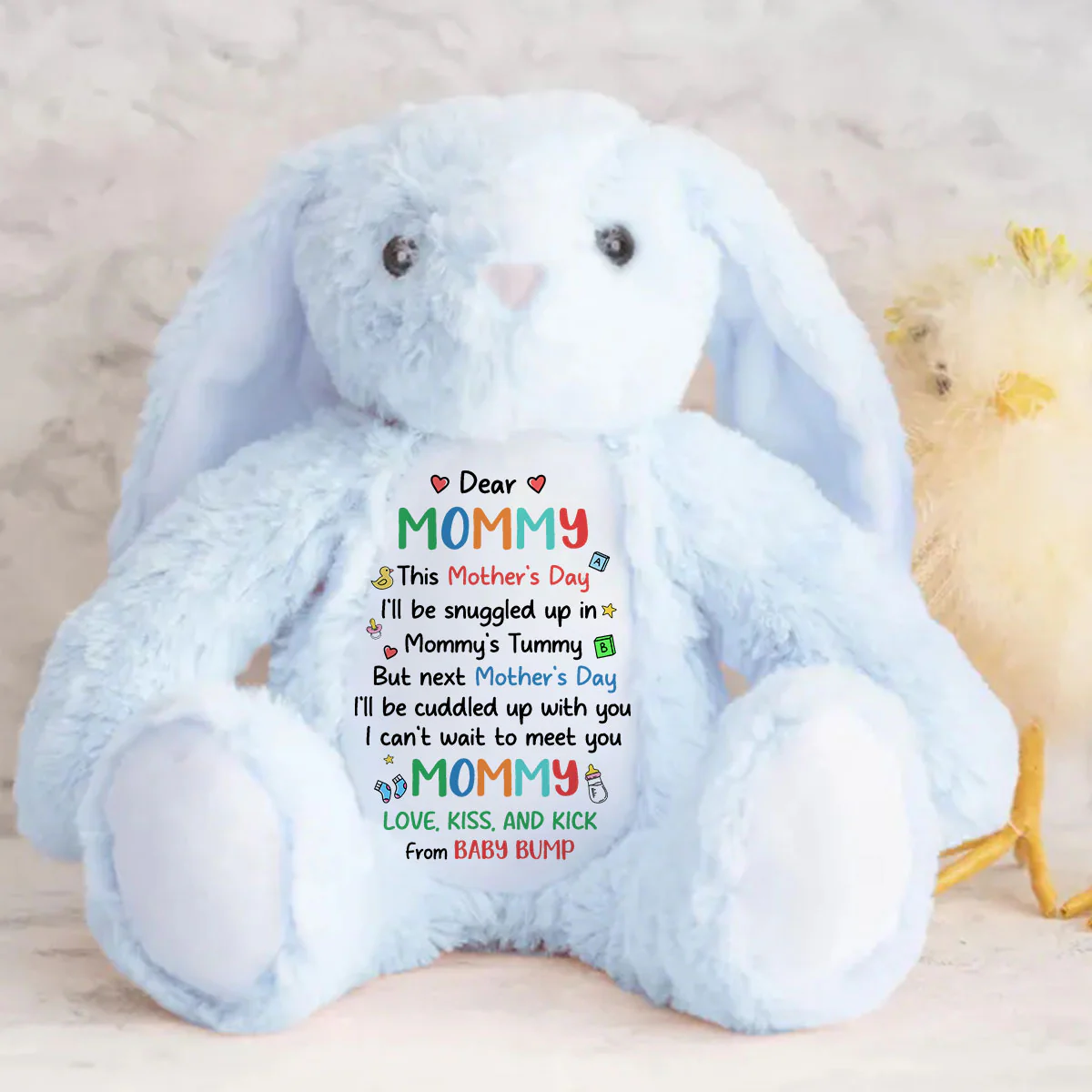 I Can't Wait To Meet You Mommy - Personalized Stuffed Bunny - Image 4