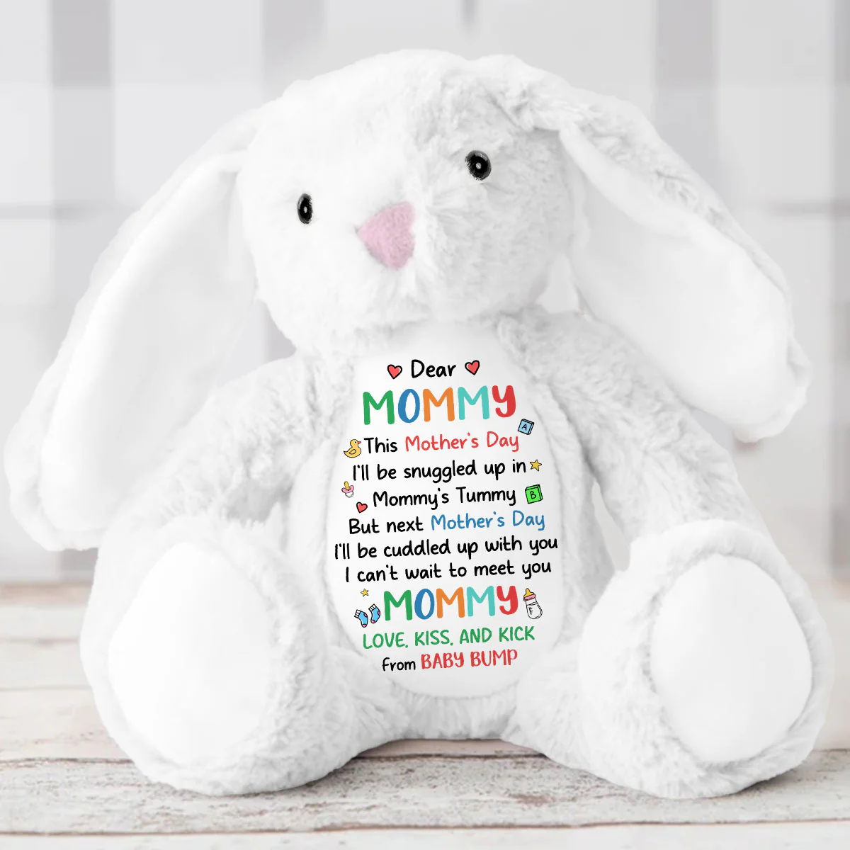 I Can't Wait To Meet You Mommy - Personalized Stuffed Bunny - Image 5