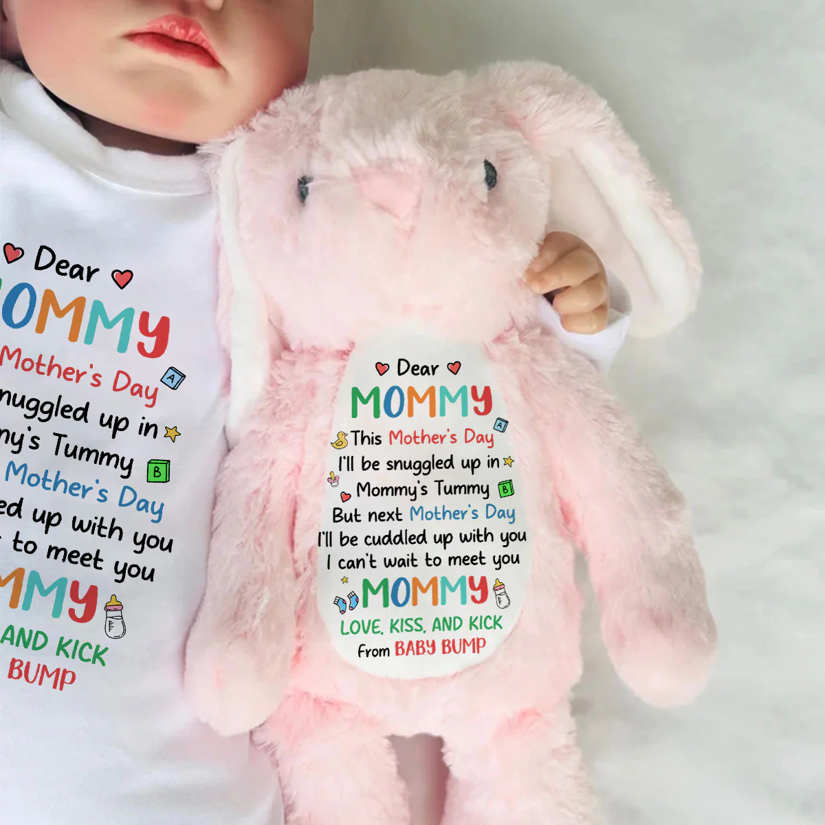 I Can't Wait To Meet You Mommy - Personalized Stuffed Bunny - Image 6