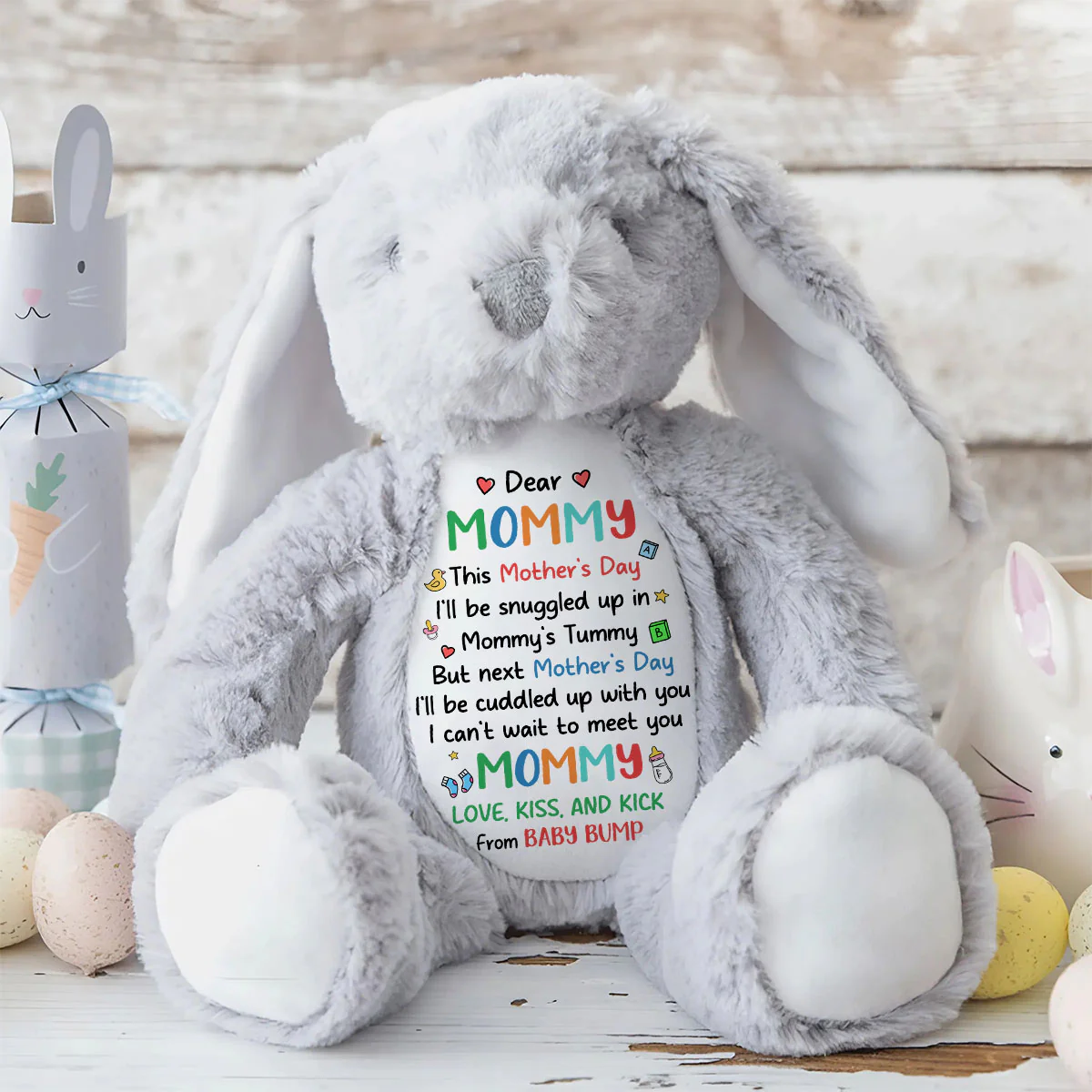 I Can't Wait To Meet You Mommy - Personalized Stuffed Bunny - Image 8