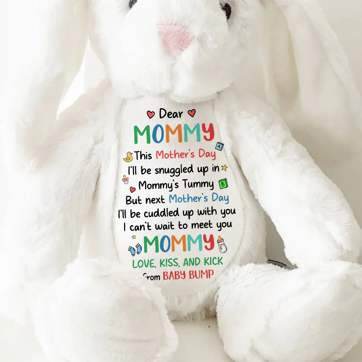 I Can't Wait To Meet You Mommy - Personalized Stuffed Bunny - Image 9