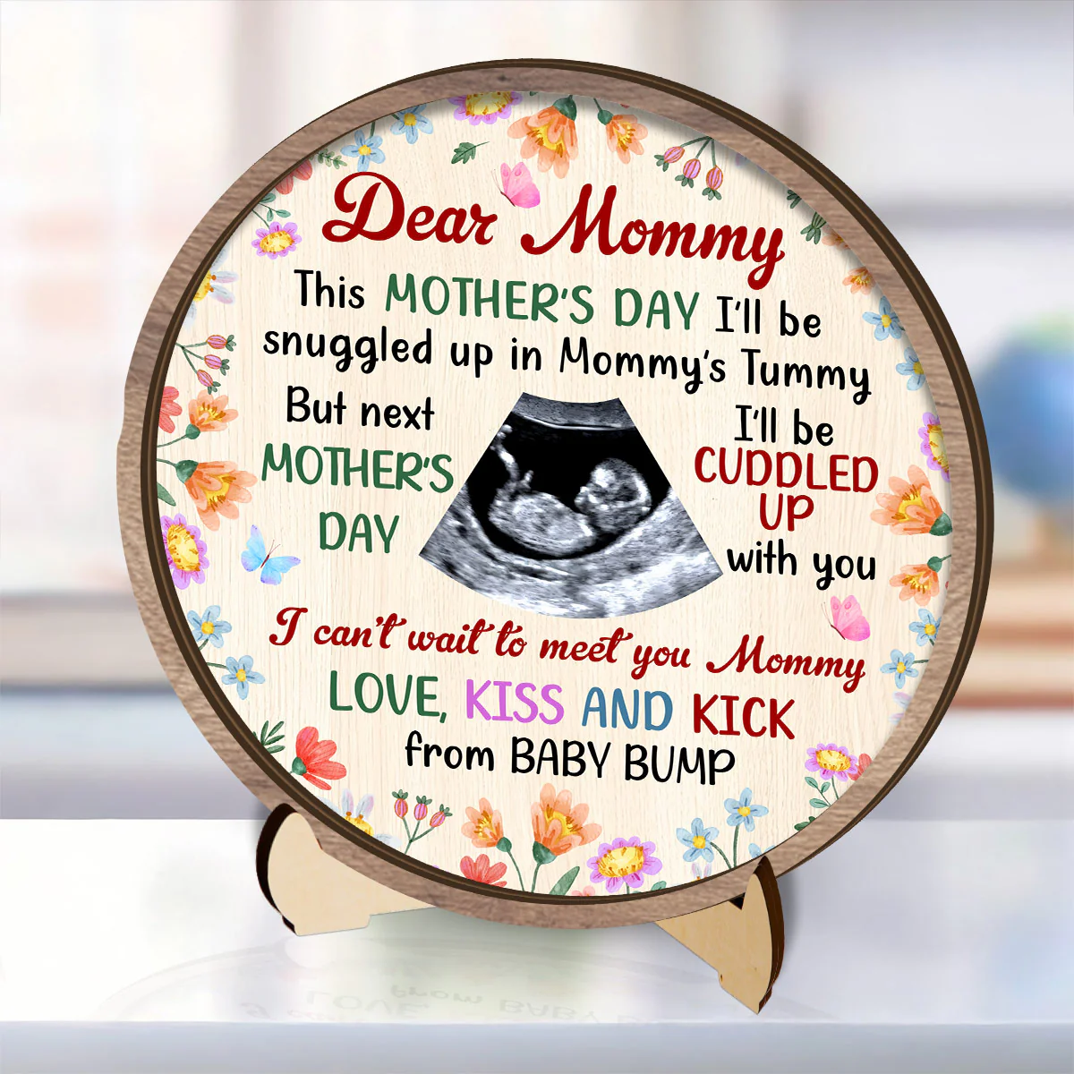 I Can't Wait To Meet You Mommy - Personalized Wooden Plaque - Image 3