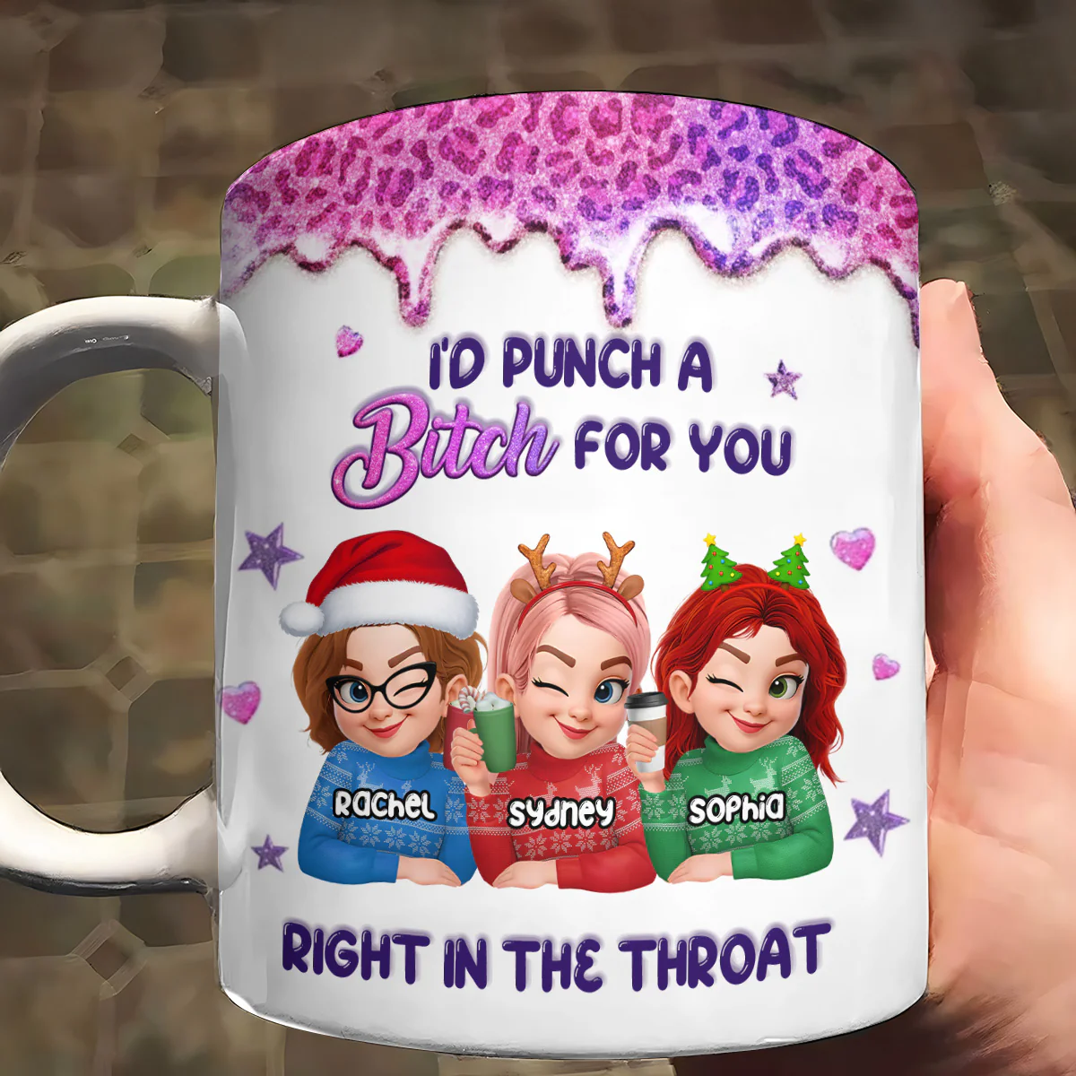 I'd Punch A Bitch For You - Personalized Ceramic Coffee Mug