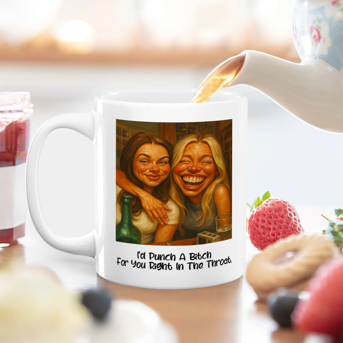 I'd Punch A Bitch For You - Personalized Ceramic Coffee Mug - Image 4