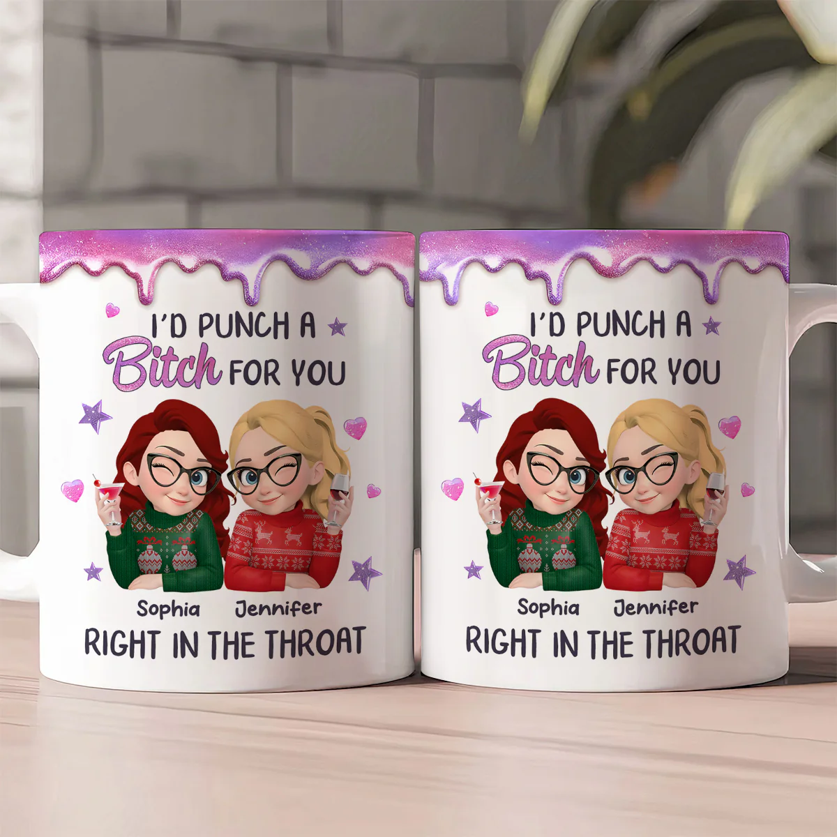 I'd Punch A Bitch For You - Personalized Ceramic Coffee Mug
