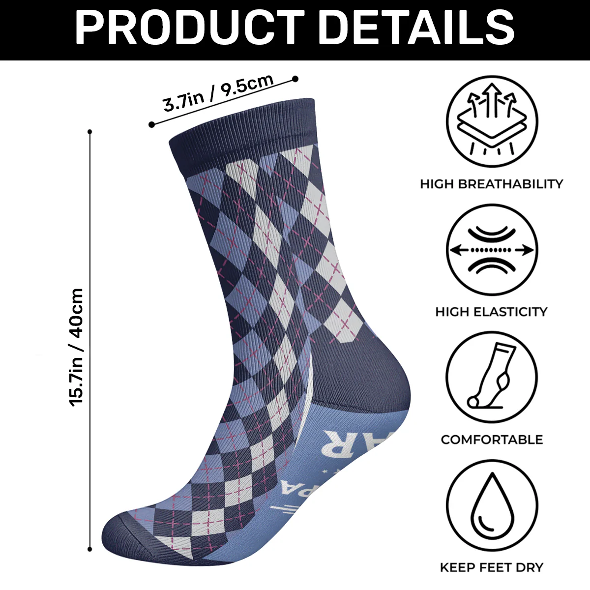 I'd Rather Be Golfing - Personalized Custom Socks - Image 6
