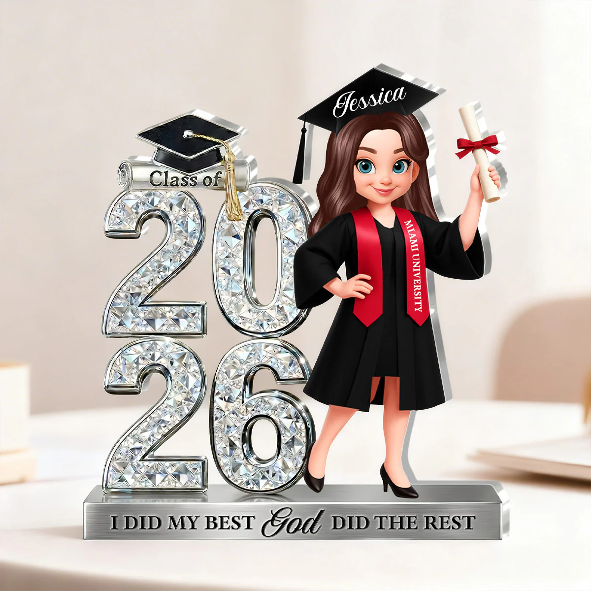I Did My Best God Did The Rest - Personalized Custom Shaped Acrylic Plaque - Image 4