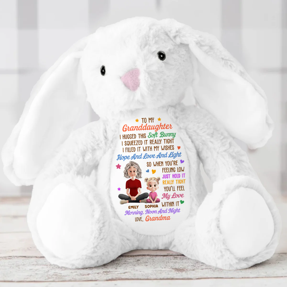 I Filled It With My Wishes - Personalized Stuffed Bunny - Image 5
