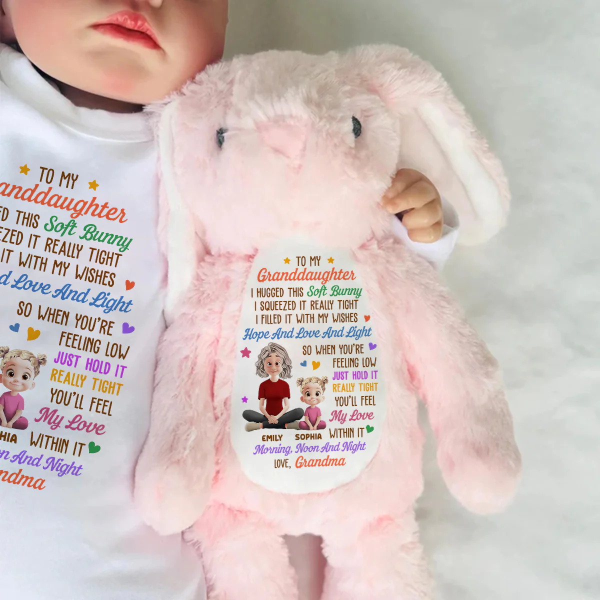 I Filled It With My Wishes - Personalized Stuffed Bunny - Image 6