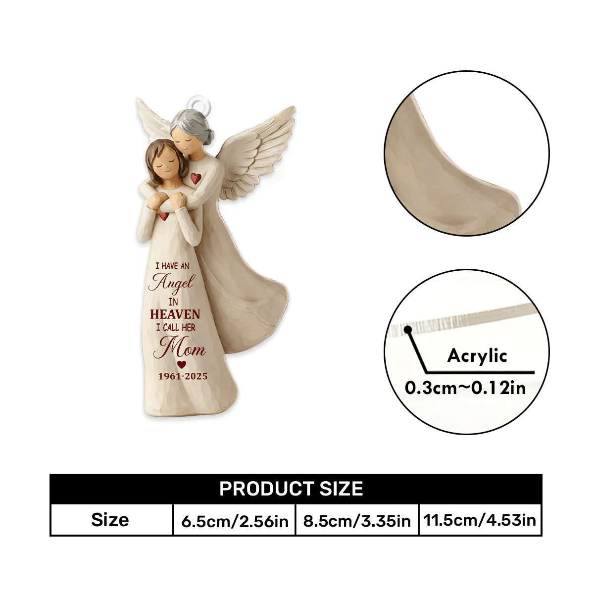 I Have An Angel In Heaven - Personalized Car Acrylic Hanging Ornament - Image 4