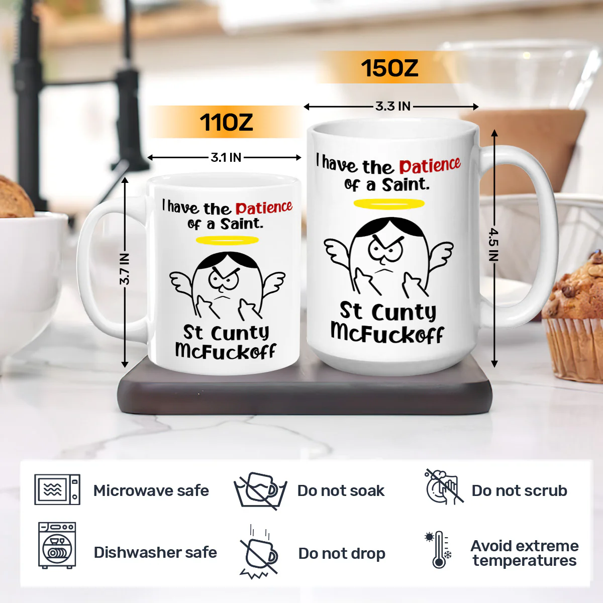 I Have The Patience Of A Saint - Personalized Mug - Image 3