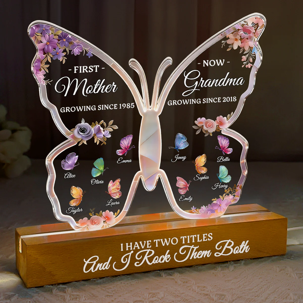 I Have Two Titles And I Rock Them Both - Personalized Acrylic Plaque Night Light - Image 5