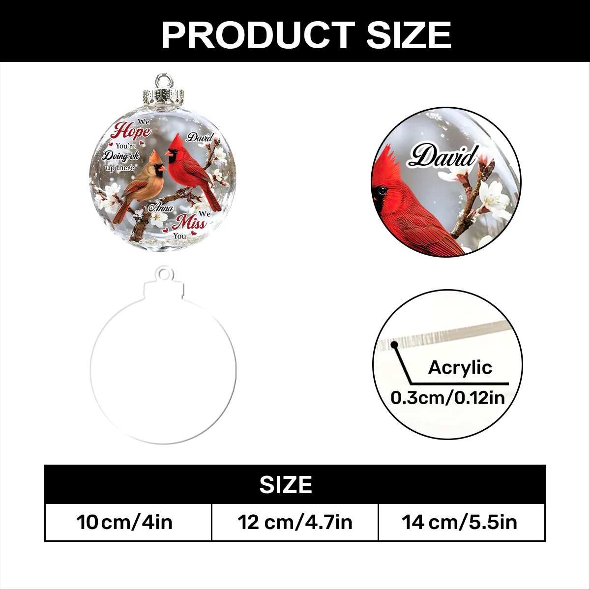 I Hope You Are Doing Okay - Personalized 1-Layer Acrylic Ornament - Image 7