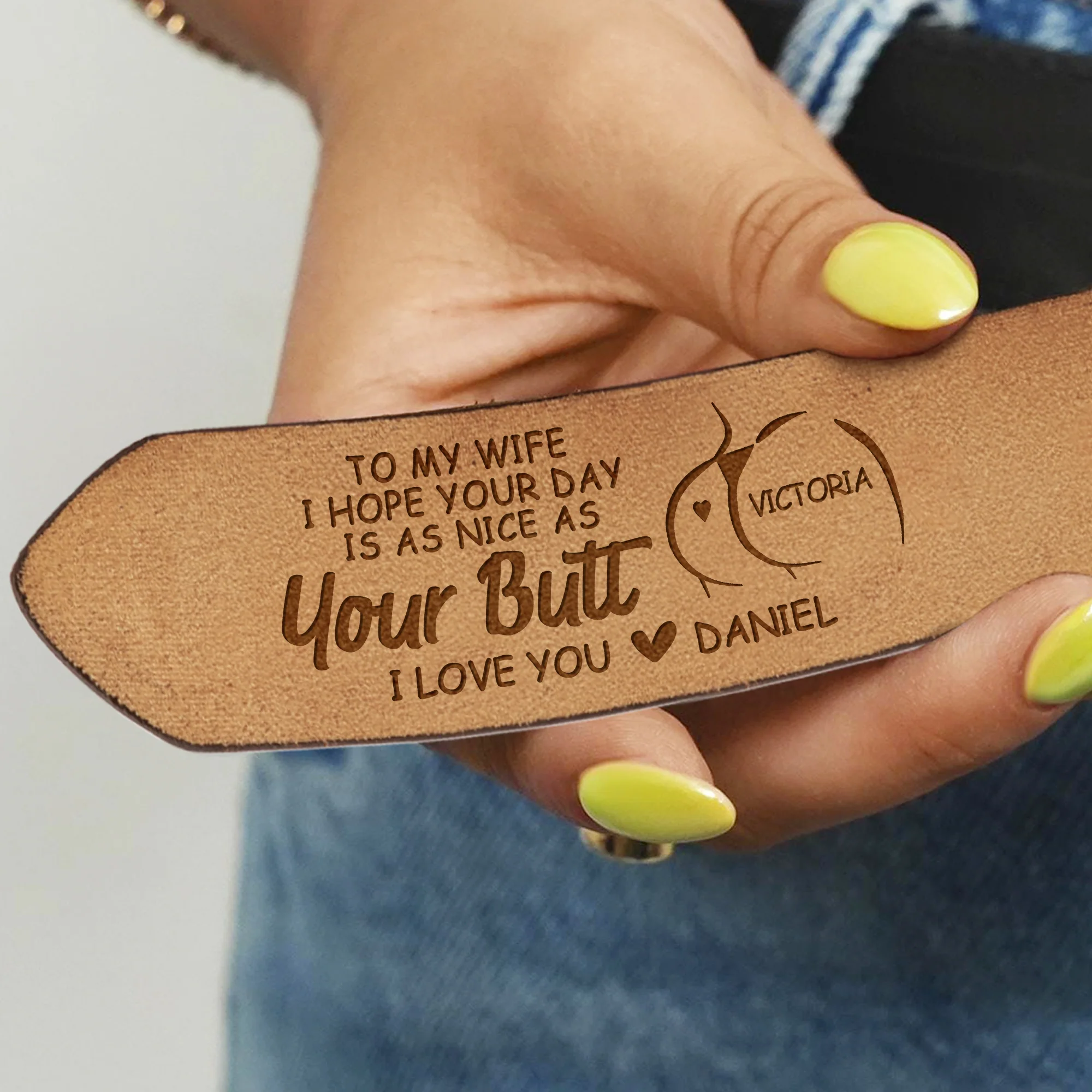 I Hope Your Day Is As Nice As Your B*tt - Personalized Woman Leather Belt - Image 3