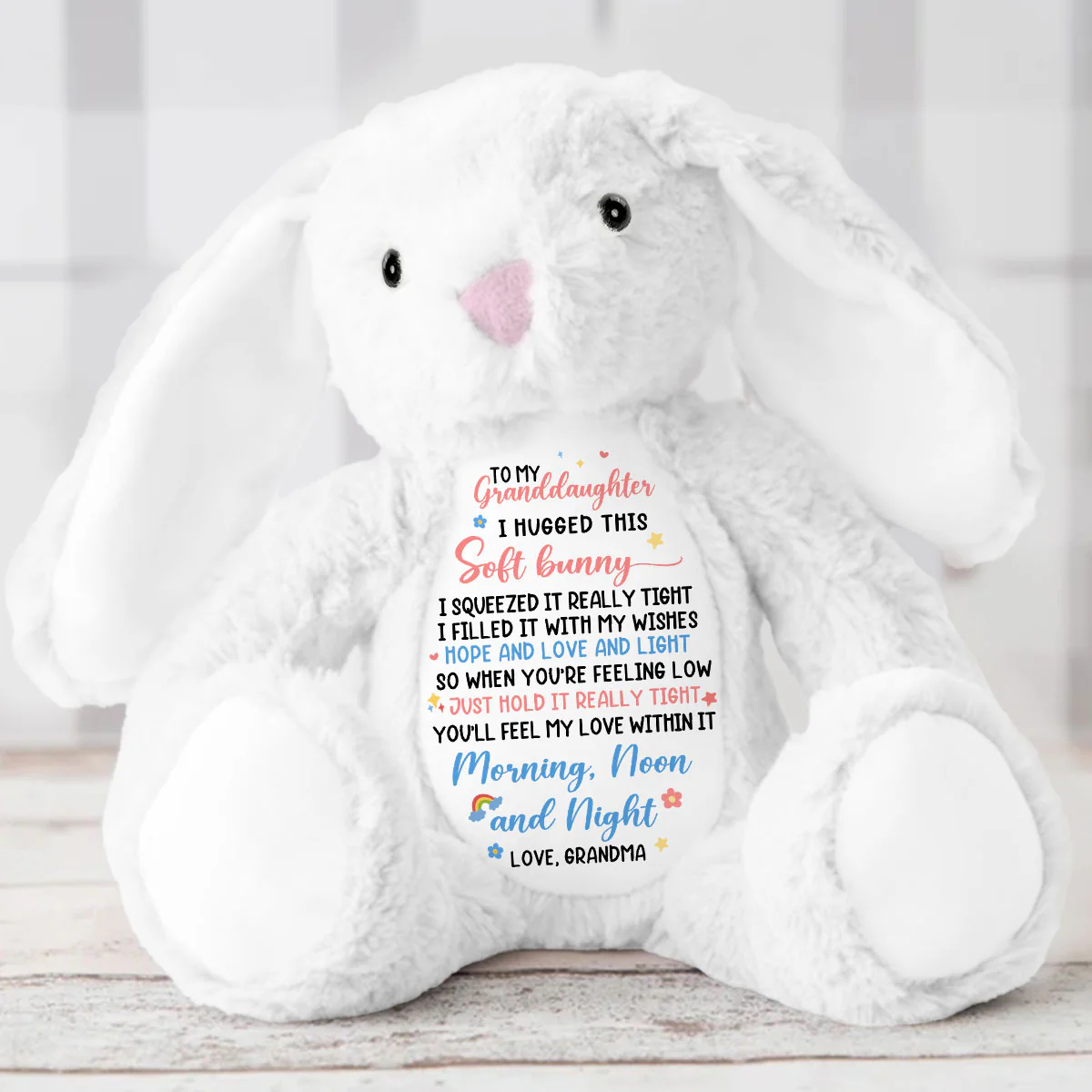 I Hugged This Soft Bunny I Squeezed It Really Tight - Personalized Stuffed Bunny - Image 5