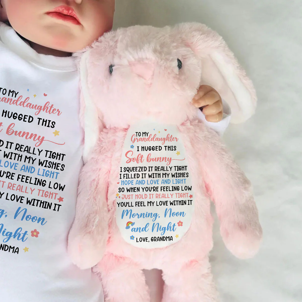 I Hugged This Soft Bunny I Squeezed It Really Tight - Personalized Stuffed Bunny - Image 6