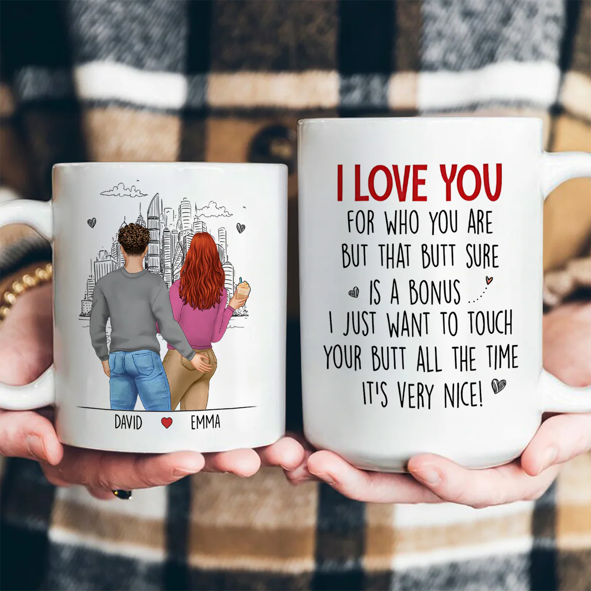 I Just Want To Touch Your Butt All The Time - Personalized Ceramic Coffee Mug - Image 3