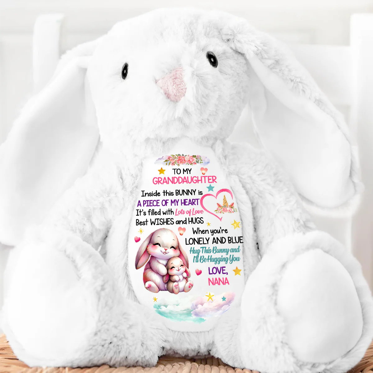I'll Be Hugging You - Personalized Stuffed Bunny