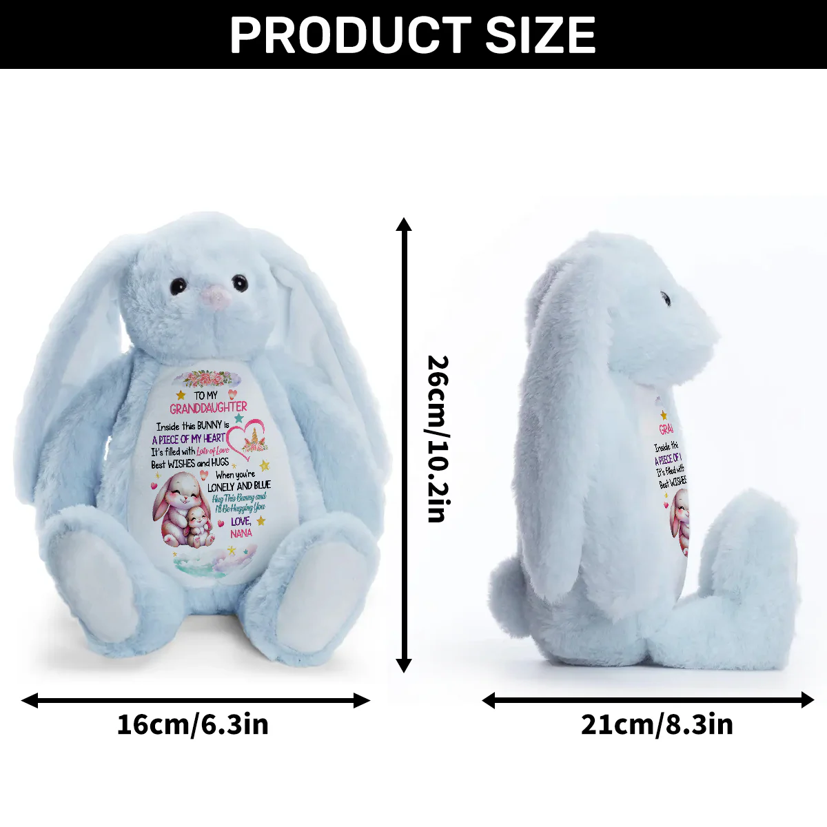 I'll Be Hugging You - Personalized Stuffed Bunny - Image 10