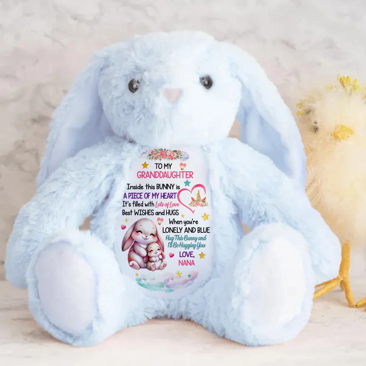 I'll Be Hugging You - Personalized Stuffed Bunny - Image 4