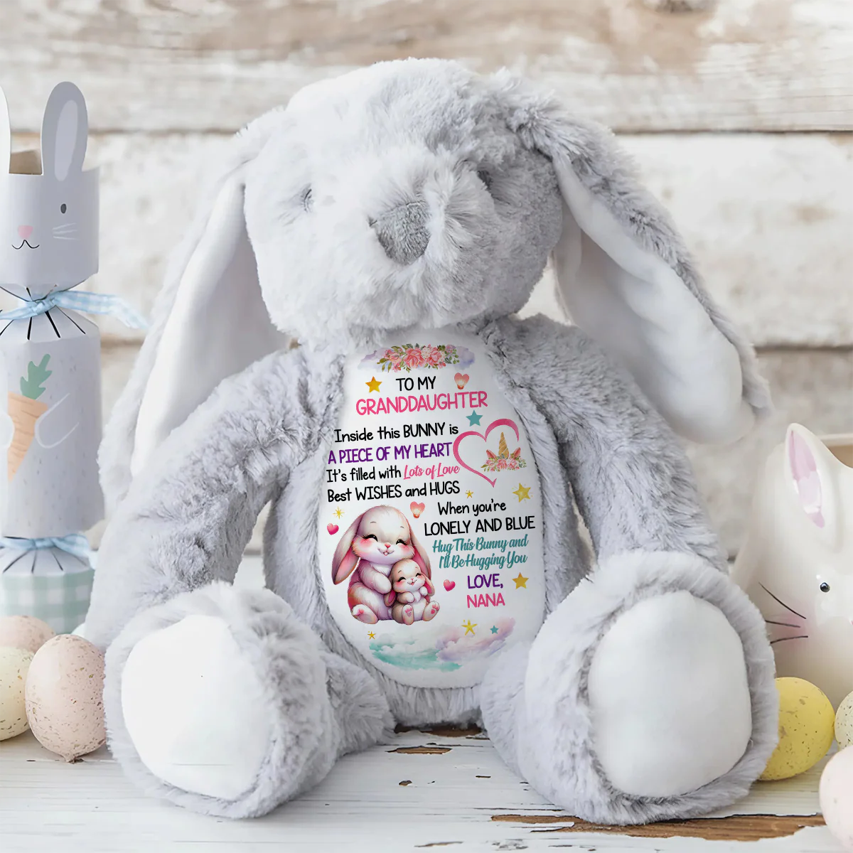 I'll Be Hugging You - Personalized Stuffed Bunny - Image 8
